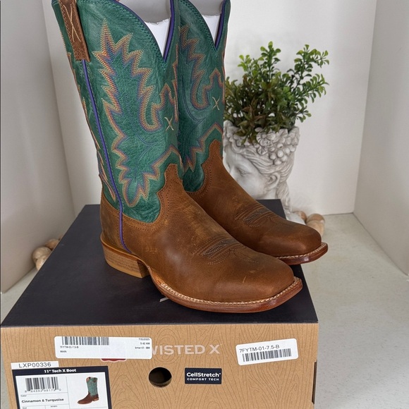 TWISTED X WOMEN'S 11" TECH X WESTERN BOOTS - BROAD SQUARE TOE Sz 7.5 - Picture 13 of 16